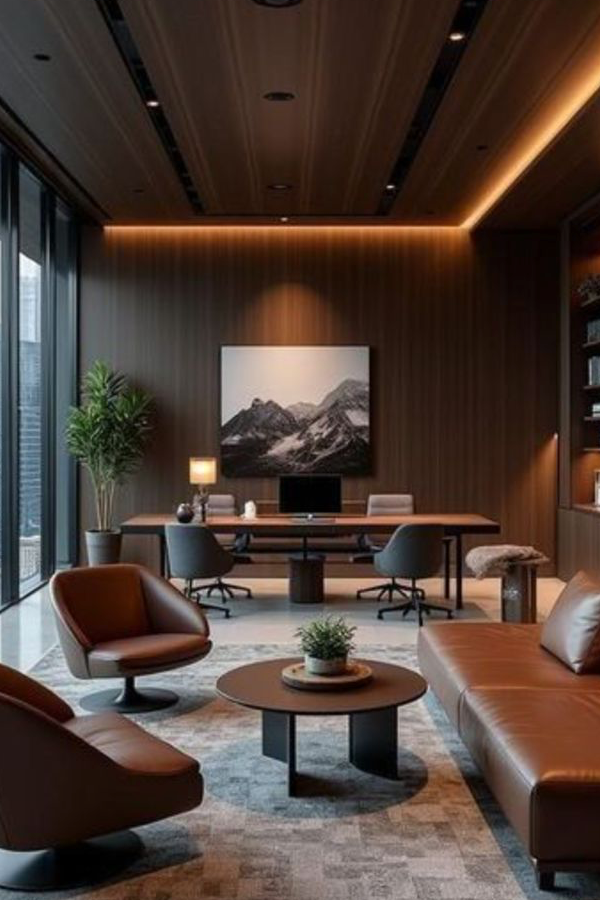 corporate office carpet cladding wooden flooring
