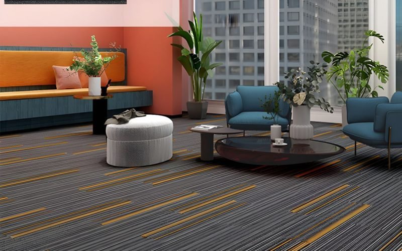 modular office boardroom carpet tiles planks nylon loop pp